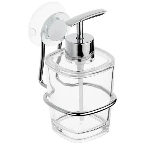 Dispenser Per Sapone Da Bagno, Design Eco Range, 9 X 8 X 14,7 Cm, Trasparente / cromato - Foto 2