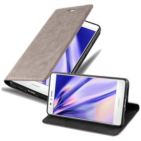 Custodia Compatibile Con Huawei P9 Lite In Bruno Caffè - Coperchio Protettiva Con Chiusura Magnetica, Funzione Stand E Tasca Per Le Carte - Foto 1