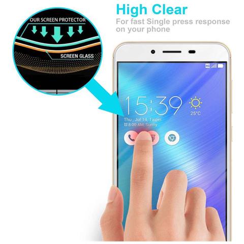 Pellicola Di Armatura Compatibile Con Asus Zenfone 3 Max (5,5 Zoll) In Elevata Trasparenza - Vetro Temperato (tempered) Di Protezione Del Display In Durezza 9h Con 3d Touch - Foto 9