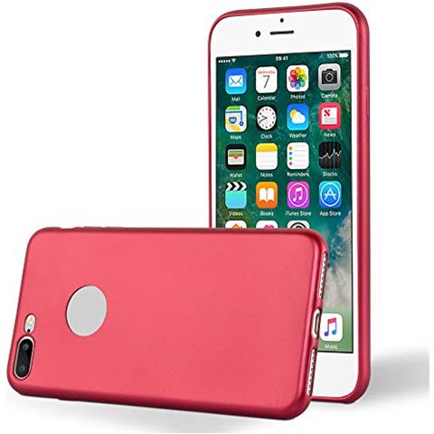 Custodia Compatibile Con Apple Iphone 8 Plus / Iphone 7 Plus / Iphone 7s Plus In Rosso Metallico - Coperchio Protettivo In Silicone Tpu Flessibile - Foto 1