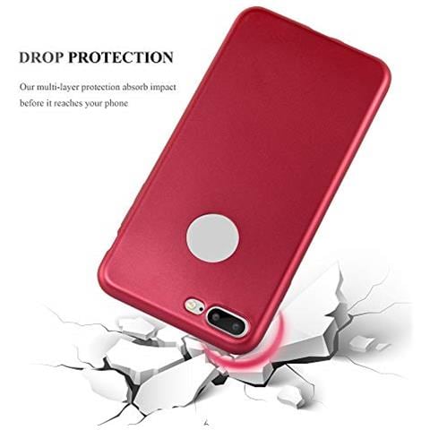 Custodia Compatibile Con Apple Iphone 8 Plus / Iphone 7 Plus / Iphone 7s Plus In Rosso Metallico - Coperchio Protettivo In Silicone Tpu Flessibile - Foto 2
