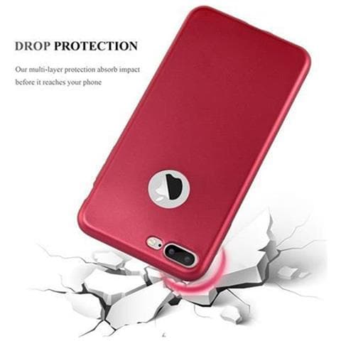 Custodia Compatibile Con Apple Iphone 8 Plus / Iphone 7 Plus / Iphone 7s Plus In Rosso Metallico - Coperchio Protettivo In Silicone Tpu Flessibile - Foto 7