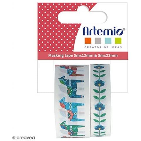 2 Masking Tapes Tagliate Cavalli E Fiori 5 M - Folk - Foto 2