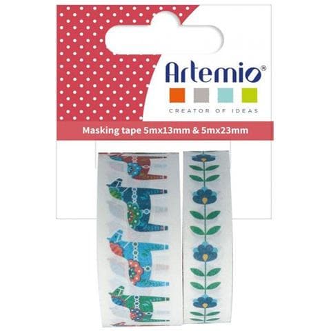 2 Masking Tapes Tagliate Cavalli E Fiori 5 M - Folk - Foto 3