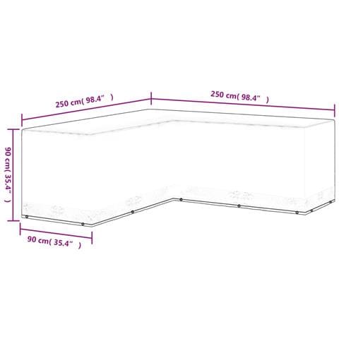 Telo Per Mobili Da Giardino Forma A L 12 Occhielli 250x250x90cm - Foto 2
