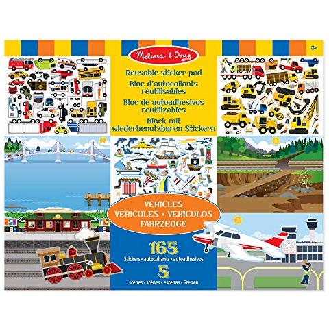 Cuscinetto Adesivo Riutilizzabile Melissa & Doug: Veicoli - 165+ Adesivi Riutilizzabili - Foto 1