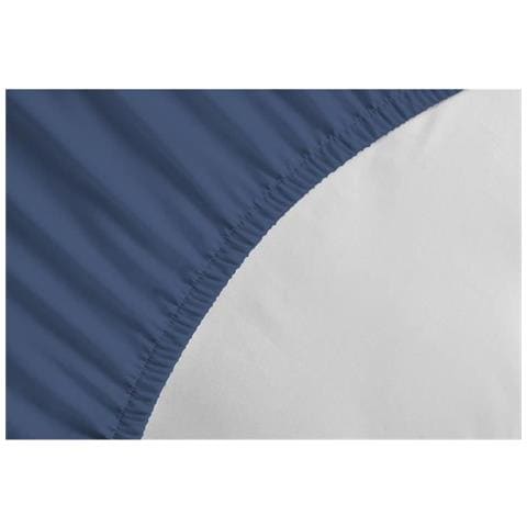 Lenzuolo Con Angoli - 180 X 200 + 30 Cm - 100% Cotone - Blu - Foto 1