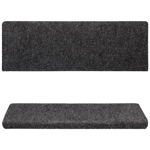 Tappetini per Scale Tessuto Agugliato 5 pz 65x21x4 cm Grigi - Foto 2