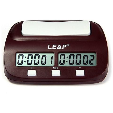 LEAP Orologio a scacchi con timer digitale aggiornato con conto alla rovescia bonus e ritardo, per scacchi e giochi da tavolo per 2 giocatori, nero