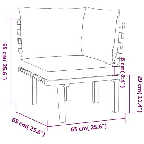 Set Divani da Giardino 4 pz con Cuscini in Massello di Acacia - Foto 7