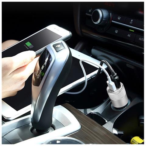 Caricabatterie Da Auto Csm9177 Per Accendisigari Usb Dual 3a 1a + 2.1a Silver Per Smartphone - Foto 4