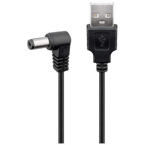 Cavo Usb A Maschio A Dc 5,5 X 2,1 Mm Maschio Angolato 1m Nero - Foto 2