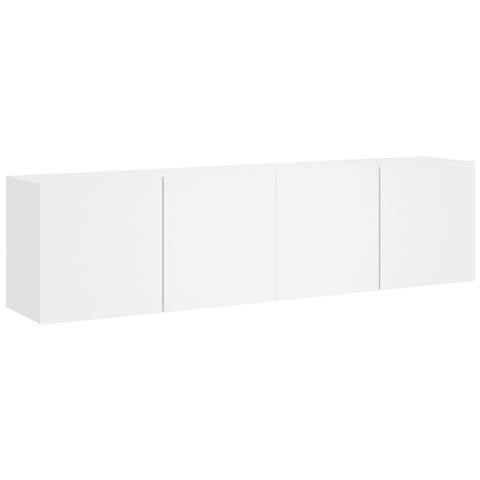 Mobili Tv A Parete 2pz Bianchi 80x30x41 Cm - Foto 2