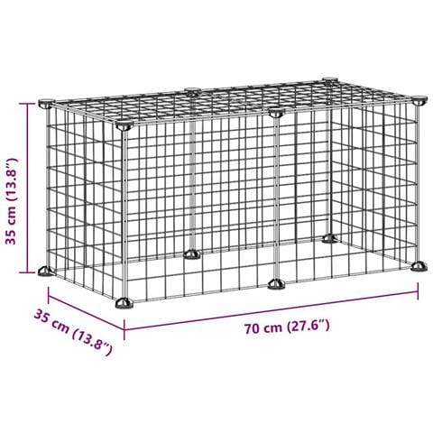 Gabbia Per Animali Domestici 8 Pannelli Nero 35x35 Cm Acciaio - Foto 4