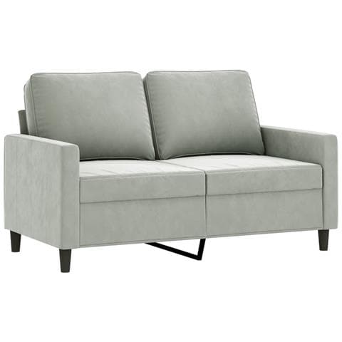 Divano A 2 Posti Grigio Chiaro 120 Cm In Velluto - Foto 2