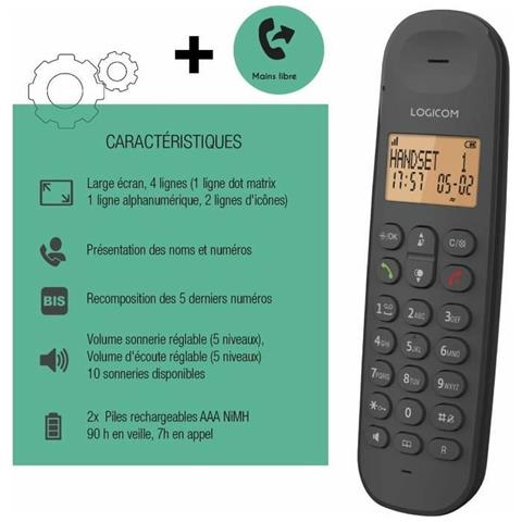 Telefono Fisso Logicom Dect Iloa 150 Solo Nero - Foto 2