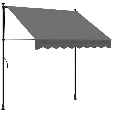 Tenda Da Sole Retrattile Antracite 200x150 Cm Tessuto E Acciaio - Foto 2