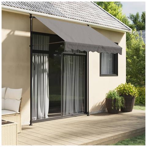 Tenda Da Sole Retrattile Antracite 200x150 Cm Tessuto E Acciaio - Foto 1