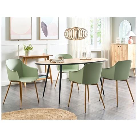 Set Di 2 Sedie Da Pranzo Verde Chiaro Fonda Ii - Foto 1