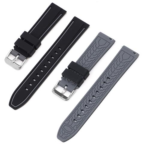 Cinturino In Morbido Silicone Compatibile Con Omega X Swatch Moonswatch 22mm Black+grey - Foto 1