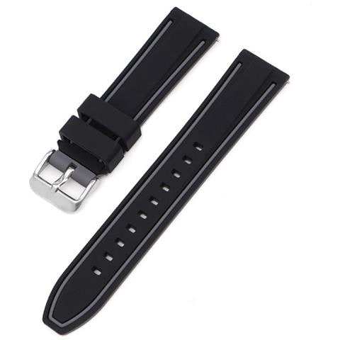 Cinturino In Morbido Silicone Compatibile Con Omega X Swatch Moonswatch 22mm Black+grey - Foto 2