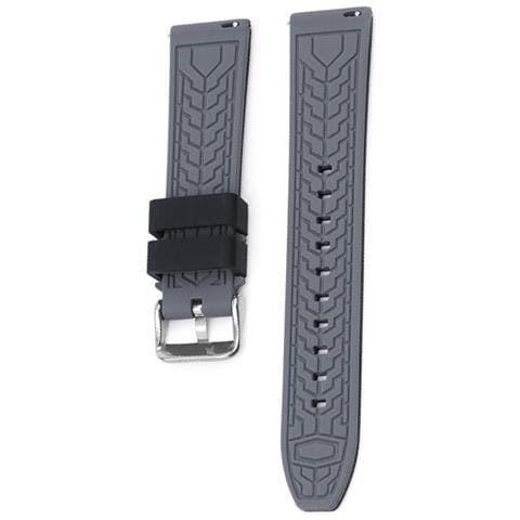 Cinturino In Morbido Silicone Compatibile Con Omega X Swatch Moonswatch 22mm Black+grey - Foto 5