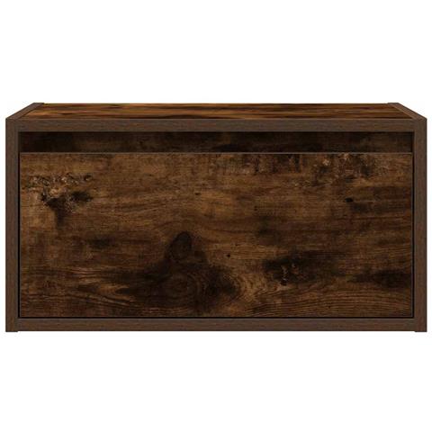 Comodino a Parete con luci LED Rovere Fumo - Foto 10