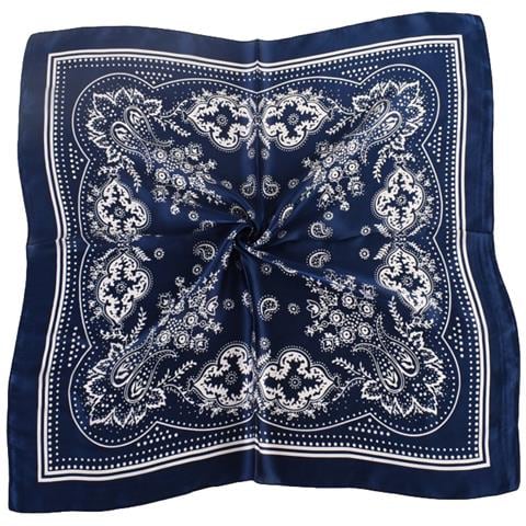 Elegante Sciarpa Quadrata Paisley - 70x70 Cm Navyblue - Foto 1