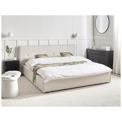 Letto Ad Acqua Lino Sintetico Lestre 180 X 200 Cm Bianco Sporco - Foto 1