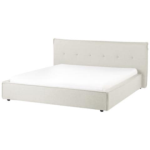 Letto Ad Acqua Lino Sintetico Lestre 180 X 200 Cm Bianco Sporco - Foto 2