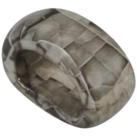 Perlina Forma Ovale In Ceramica Ø1,8cm - Colore Grigio Chiaro - Foto 1