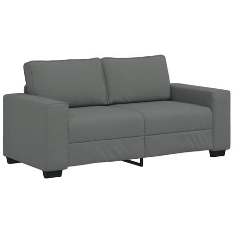 Divano a 2 Posti Grigio Scuro 140 cm in Tessuto - Foto 1