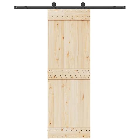 Kit Di Binari Per Porte Scorrevoli 183 Cm Acciaio Nero - Foto 1