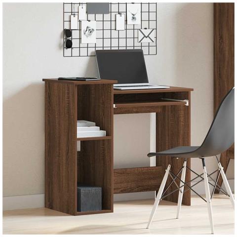 Scrivania Mensole Rovere Marrone 84x40x78 Cm Legno Multistrato - Foto 3