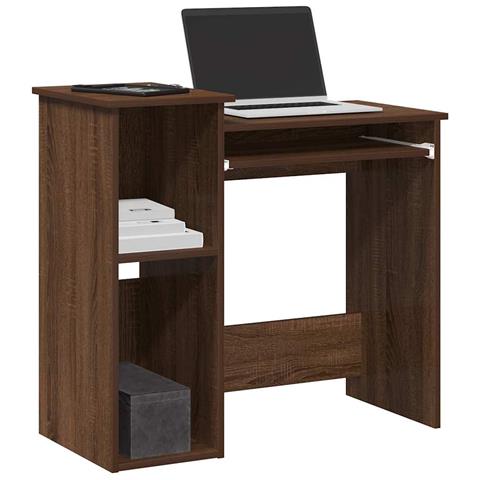 Scrivania Mensole Rovere Marrone 84x40x78 Cm Legno Multistrato - Foto 1