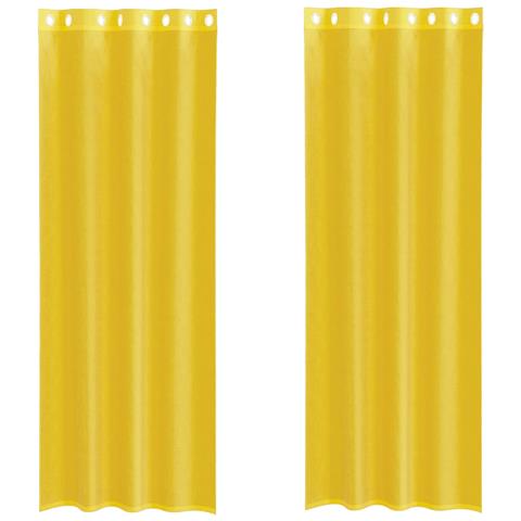 Tende In Voile Con Occhielli 2 Pz Giallo - Foto 2