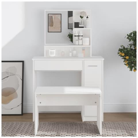 Lusso Casadino -  Toeletta Con Specchio Bianco 86,5x35x136 Cm - Foto 8