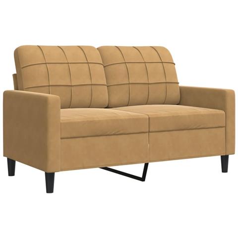 Lusso Casadino -  Divano A 2 Posti Marrone 120 Cm In Velluto - Foto 1