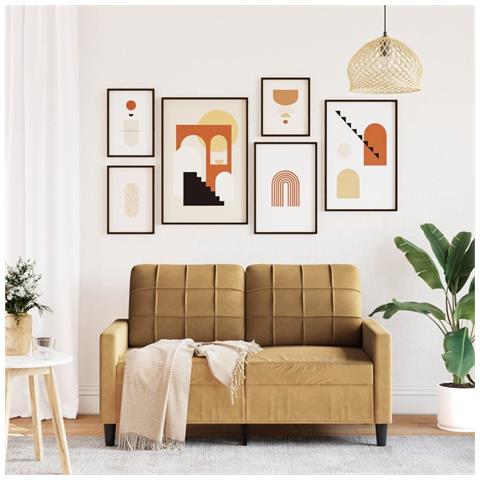 Lusso Casadino -  Divano A 2 Posti Marrone 120 Cm In Velluto - Foto 2