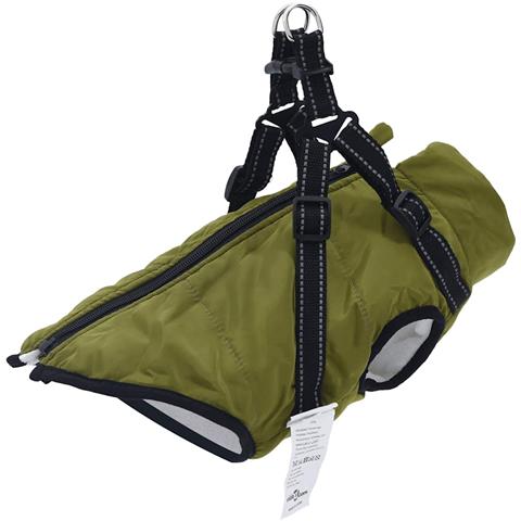 Cappotto Cani Imbracatura Impermeabile Riflettente Verde L24 - Foto 1