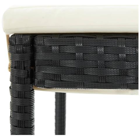 Set Bar da Giardino 5 pz Nero in Legno Acacia e Polyrattan - Foto 9