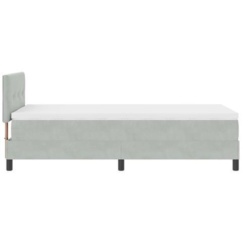 Letto a molle della vitaXL con materasso Grigio chiaro 90x200 cm Velluto - Foto 9