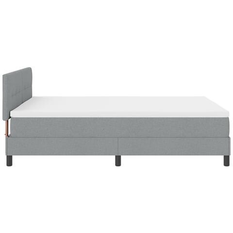 Letto con boxspring con materasso grigio chiaro 140x190 cm tessuto - Foto 9