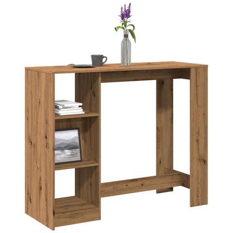 Tavolo Bar con Ripiano Rovere 124x46x103,5 cm Multistrato - Foto 2