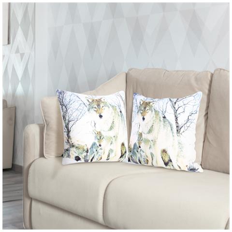 Set Di 2 Copricuscini 40x40 Cm Design Branco Di Lupi - Foto 2