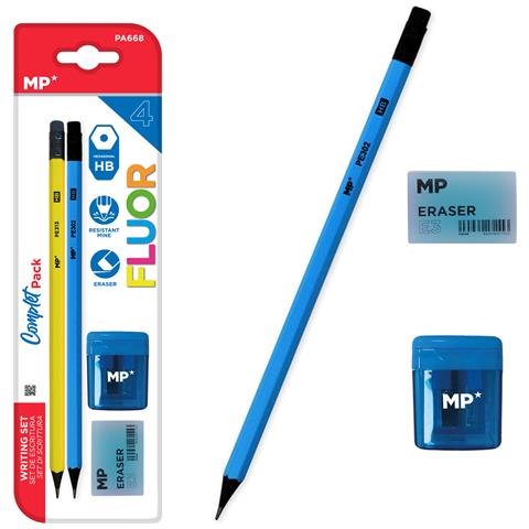 Set Di Scrittura: 2 Matite Hb Con Gomma, 1 Temperamatite Con Serbatoio E Una Gomma. - Foto 1