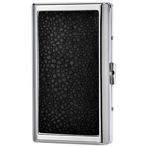 Portasigarette Portatile In Pelle Nera - Contiene 14-20 Sigarette - Foto 1