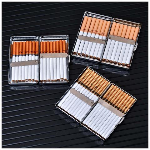 Portasigarette Portatile In Pelle Nera - Contiene 14-20 Sigarette - Foto 5