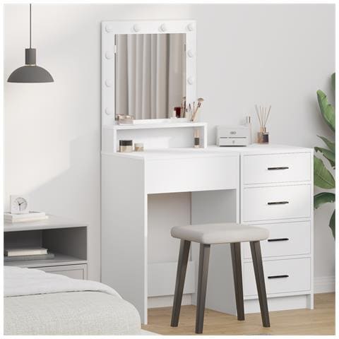 Toeletta  con luci LED Bianca 50x41x135 cm - Foto 2