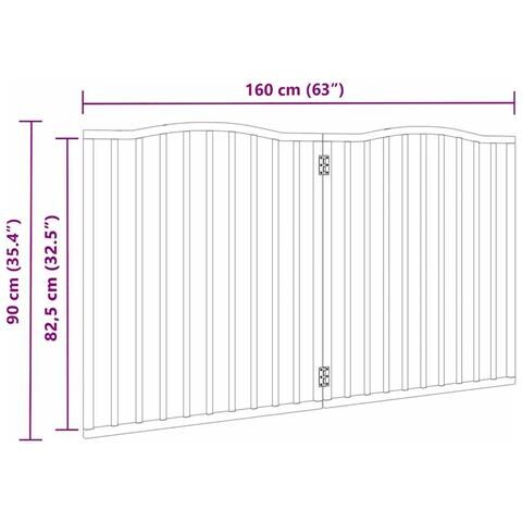 Cancello per Cani Pieghevole 2 Pannelli Nero 160cm Legno Pioppo - Foto 9